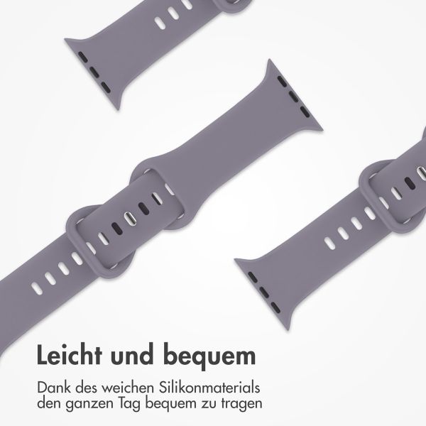 imoshion Silikon-Armband⁺ für  Apple Watch Series 1 t/m 11 / SE / Ultra (44/45/46/49 mm) - Größe M/L - Lavender
