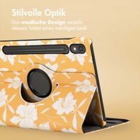 imoshion 360° drehbare Design Klapphülle Samsung Galaxy Tab S9 11.0 Zoll - Yellow Flowers