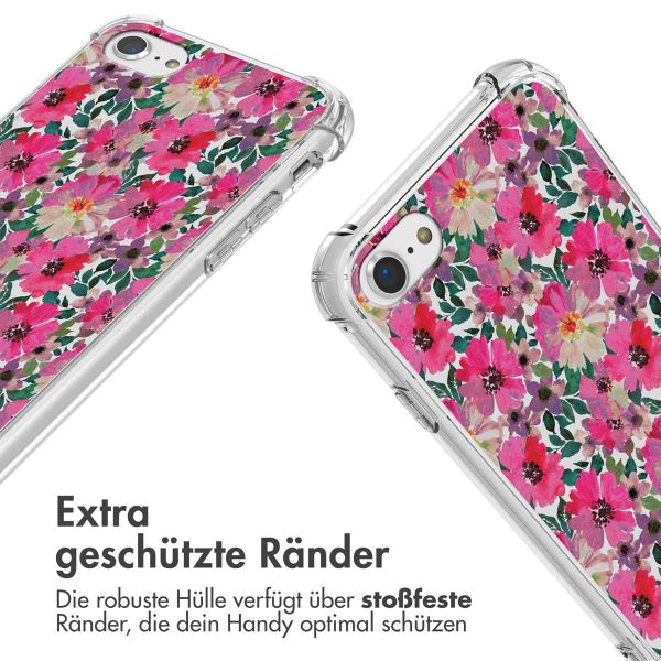 imoshion Design Hülle mit Band Apple iPhone SE (2022 / 2020) / 8 / 7 - Flower Water