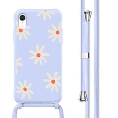 imoshion SilikonHülle design mit Band Apple iPhone Xr - Lila Flower Distance