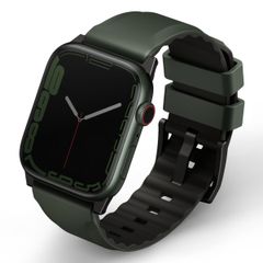 Uniq Linus AiroSoft™ Silikonarmband für das  Apple Watch Series 1 t/m 11 / SE / Ultra (44/45/46/49 mm) - Moss Green