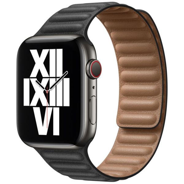 Apple Leather Link für die Apple Watch Series 1-10 / SE / Ultra (2) - 42/44/45/46/49 mm - Größe M/L - Black