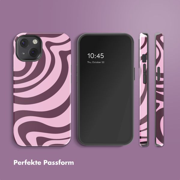 Selencia Vivid Back Cover Apple iPhone 13 - Wavy Swirl Pink Plum