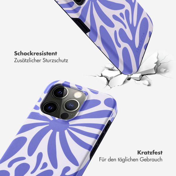 Selencia Vivid Tough Back Cover für das iPhone 15 Pro - Modern Bloom Sapphire Blue