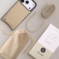 Selencia Nova HandyHülle mit Kordel und Kartenhalter Apple iPhone 17 Pro - Beige