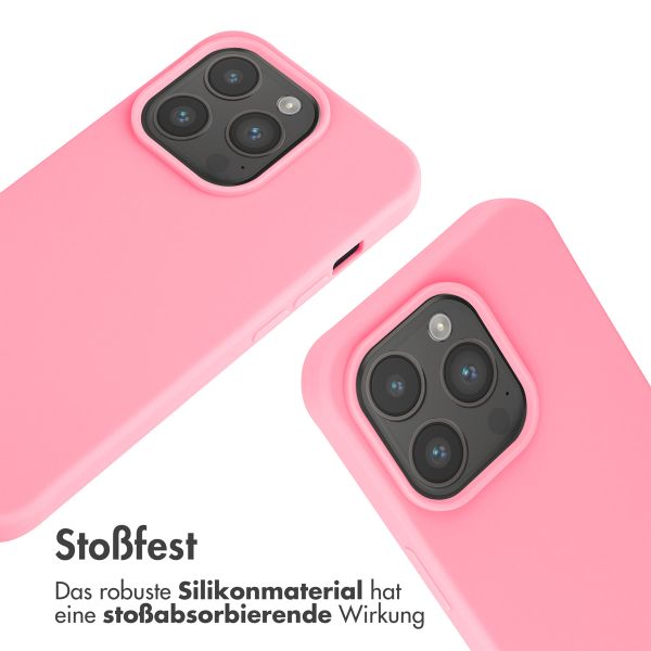 imoshion Silikonhülle mit Band für das iPhone 15 Pro - Rosa