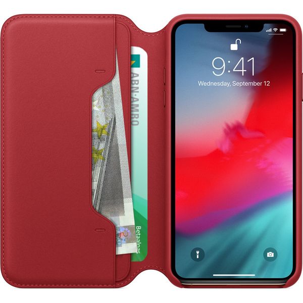 Apple Leather Folio Klapphülle Rot für das iPhone Xs Max