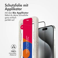 Accezz Vollflächige Schutzfolie aus gehärtetem Glas mit Applikator für das iPhone 15 Pro Max - Transparent