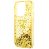 Guess Liquid Glitter Back Cover für das iPhone 14 Pro - Gelb