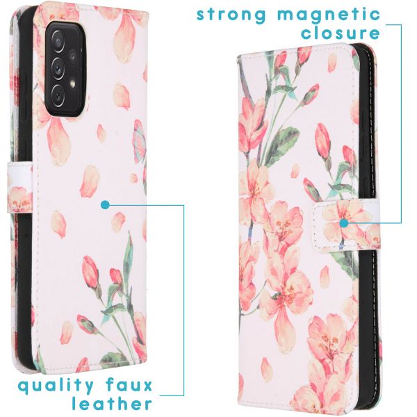 imoshion Design TPU Klapphülle Samsung Galaxy A72 - Blossom Watercolor