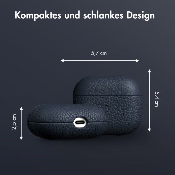 Accezz Echtes Leder Case Apple AirPods 3 - Dunkelblau