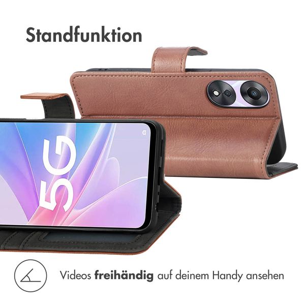 imoshion Luxuriöse Klapphülle Oppo A58 - Braun