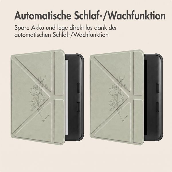 imoshion Design Klappbare Klapphülle Kobo Libra Colour - Floral Green