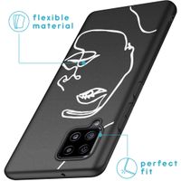 imoshion Design Hülle Galaxy A42 - Abstraktes Gesicht - Weiß