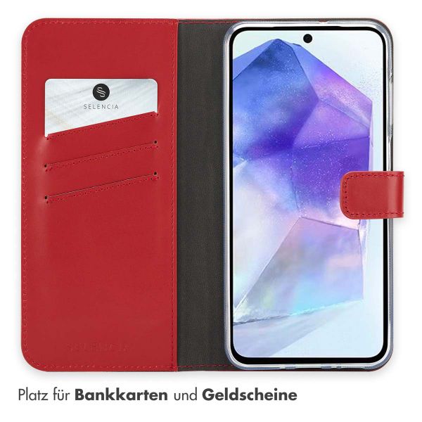 Selencia Echtleder Klapphülle Samsung Galaxy A26 - Rot