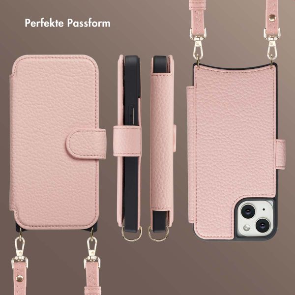 Selencia Riva Bookcase mit MagSafe und Handgelenkband Apple iPhone 14 / 13 - Old Pink