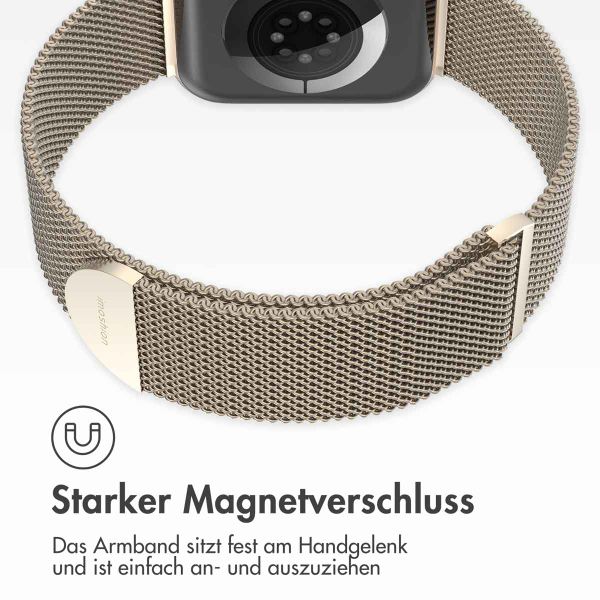 imoshion Magnetisches Milanaise Armband für das  Apple Watch Series 1 - 11 / SE / Ultra (44/45/46/49 mm) - Größe M - Champagne Gold