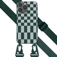 Selencia SilikonHülle design mit abnehmbarem Band Apple iPhone 13 Pro Max - Irregular Check Green