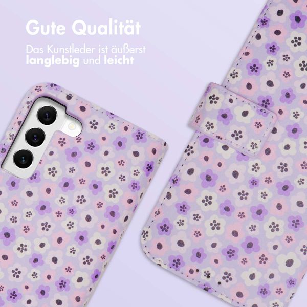 imoshion ﻿Design Klapphülle für das Samsung Galaxy S22 - Purple Flowers