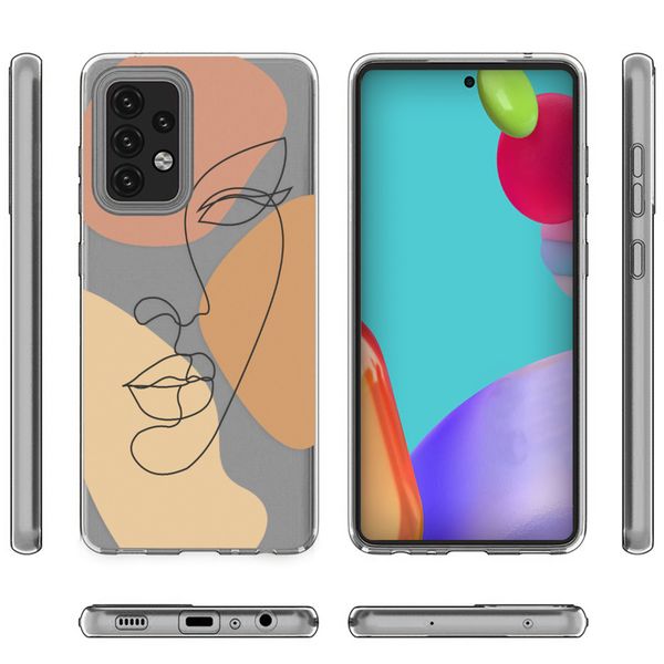 imoshion Design Hülle für das Samsung Galaxy A52(s) (5G/4G) - Line Art Color Face