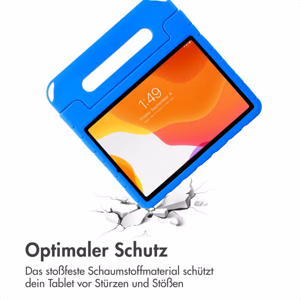 imoshion Kindersichere Schutzhülle mit abnehmbaren Ansteckern Samsung Galaxy Tab A11 Plus / A9 Plus - Blau