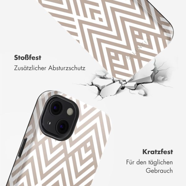 Selencia Vivid Tough Back Cover mit MagSafe für das iPhone 13 - Beige Zigzag