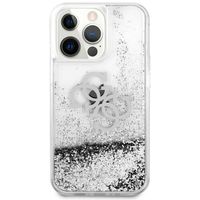 Guess 4G Logo Liquid Glitter Back Cover für das iPhone 13 Pro - Silver