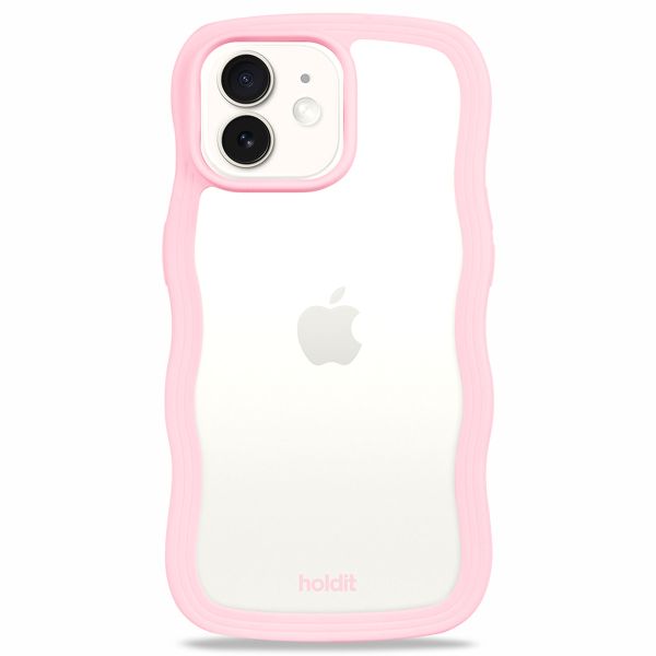 Holdit Wavy Case für das iPhone 12/12 Pro - Pink / Transparent