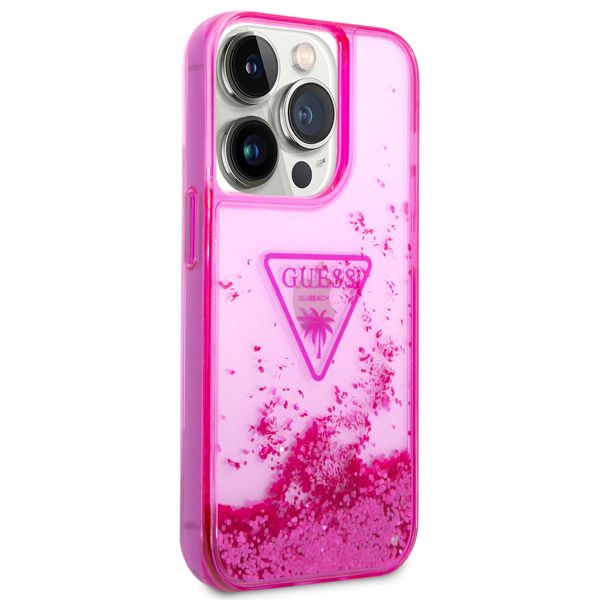 Guess Liquid Glitter Back Cover für das iPhone 14 Pro - Fuchsia