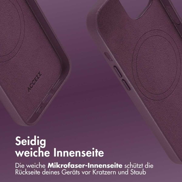 Accezz MagSafe Leather Backcover für das iPhone 13 - Heath Purple