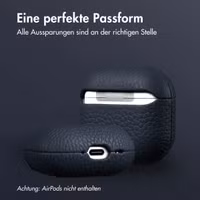 Accezz Echtes Leder Case Apple AirPods 4 - Dunkelblau