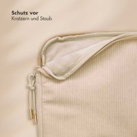 Selencia Cord Laptop Hülle 15-16 Zoll - Laptop Sleeve - Beige