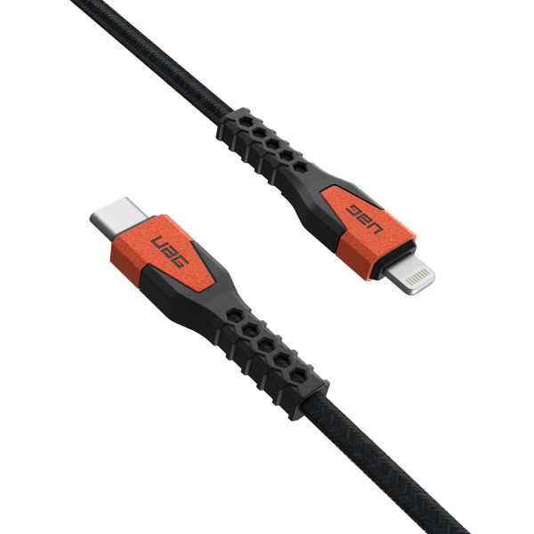 UAG Kevlar® Kern USB-C zu Lightning Ladekabel - 1,5 Meter - Schwarz / Orange