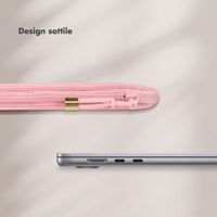 Selencia Cord Laptop Hülle 15-16 Zoll - Laptop Sleeve - Soft Blush