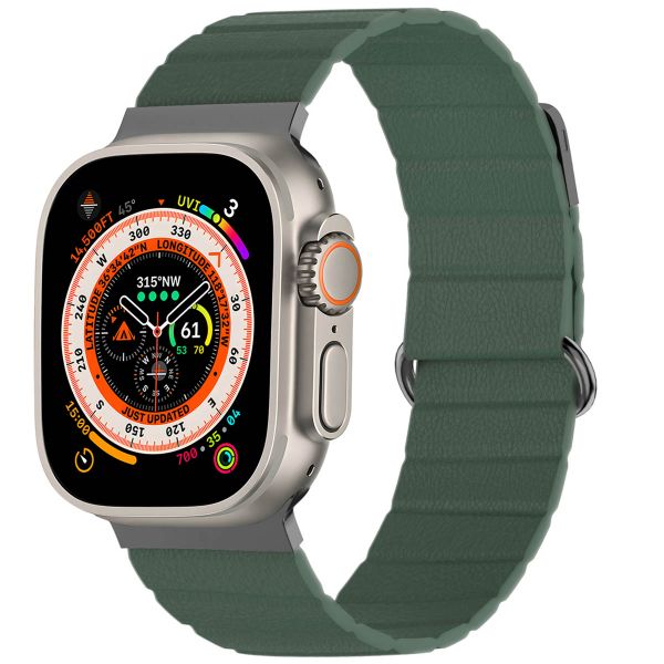 imoshion Magnetlederarmband für das Apple Watch Series 1-10 / SE / Ultra (2) - 42/44/45/46/49 mm - Grün