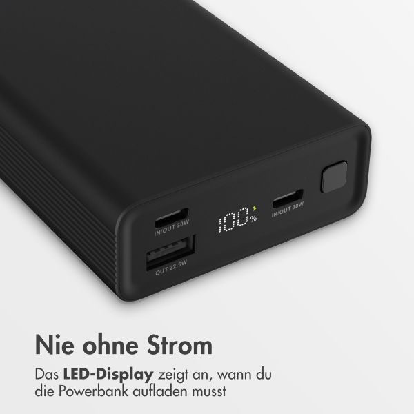 imoshion Ultra Series Aluminium | Powerbank 20.000 mAh - Schnellladen bis 33W - Schwarz