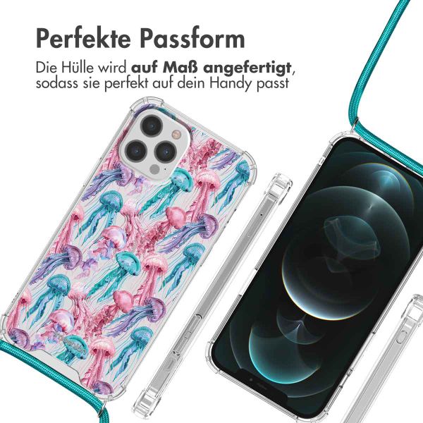 imoshion Design Hülle mit Band Apple iPhone 12 (Pro) - Jellyfish Watercolor
