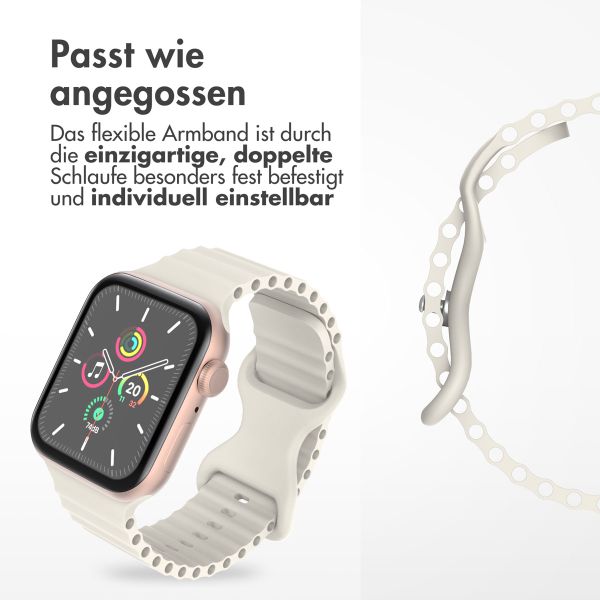 imoshion Athletisches Silikonarmband für die Apple Watch Series 1 bis 9 / SE (38/40/41 mm) | Series 10 (42 mm) - Sternenlicht