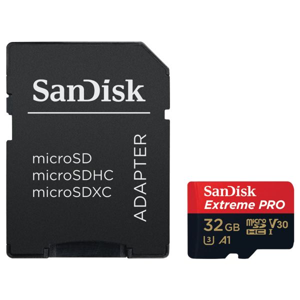 SanDisk microSD Extreme PRO - 32GB - Inklusive SD-Adapter und RescuePro Deluxe - UHS-I/U3/Full HD/4K UHD