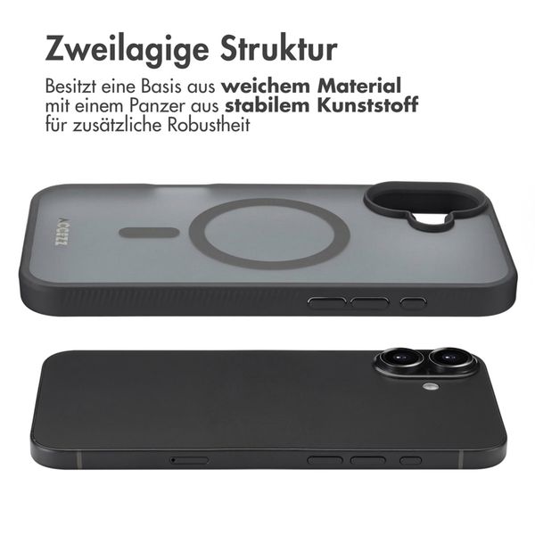 Accezz Rugged Frosted Back Cover mit MagSafe Apple iPhone 16 Plus - Schwarz