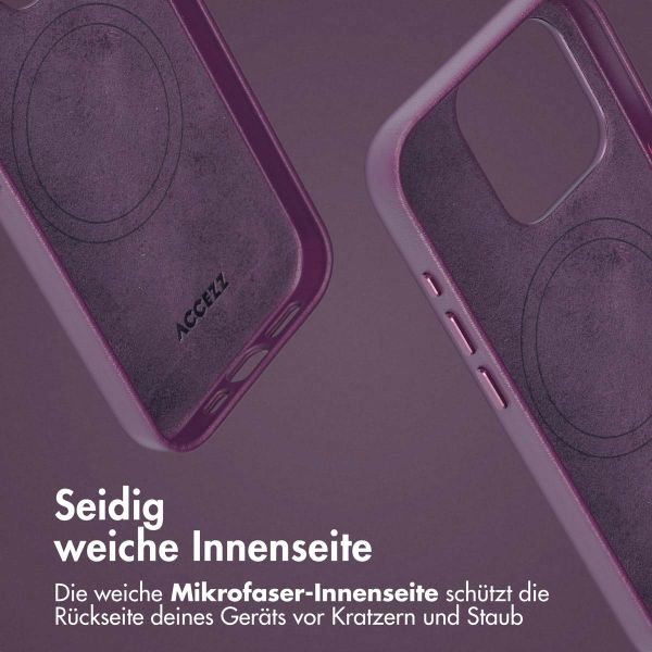 Accezz 2-in-1 Klapphülle aus Leder mit MagSafe Apple iPhone 15 Pro - Heath Purple