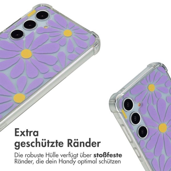 imoshion Design Hülle mit Band Samsung Galaxy A55 - Tropical Violet Flowers Connect