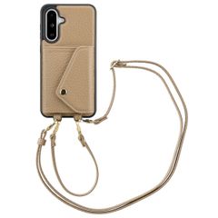 Selencia Sera Kordel-Hulle mit Kartenhalter-Umschlag für das Samsung Galaxy A36 / A56 - Beige