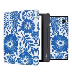 imoshion Design Slim Hard Case Sleepcover mit Stand für das Kobo Libra H2O - Flower Tile