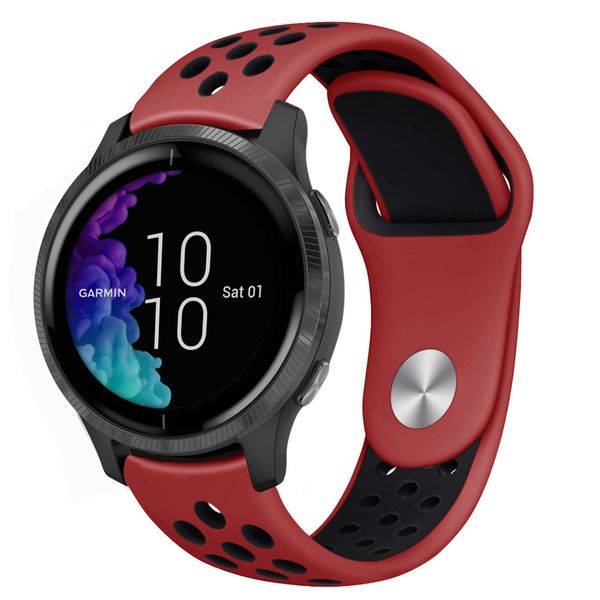 imoshion Silikonband Sport für Garmin Venu / Vivoactive 3 / Forerunner 245 - Rot / Schwarz