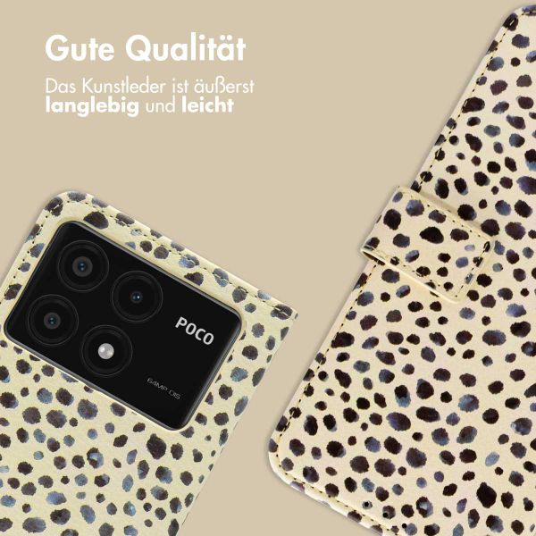 imoshion Design Klapphülle für das Xiaomi Poco X6 Pro - Black And White Dots