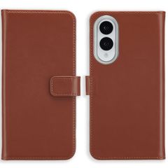 Selencia Echtleder Klapphülle Samsung Galaxy S25 Edge - Hellbraun