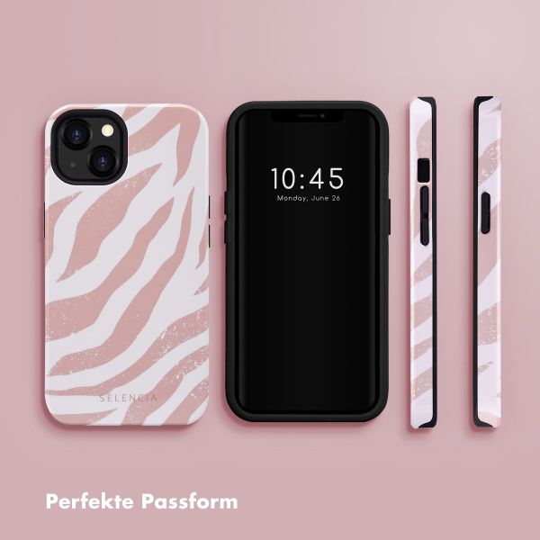Selencia Vivid Back Cover Apple iPhone 13 - Colorful Zebra Old Pink