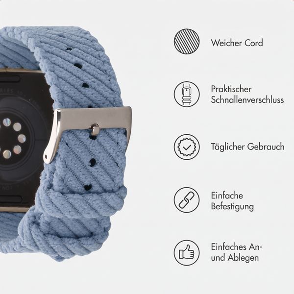 imoshion Corduroy-Band für Apple Watch | 44/45/46/49 mm - Hellblau