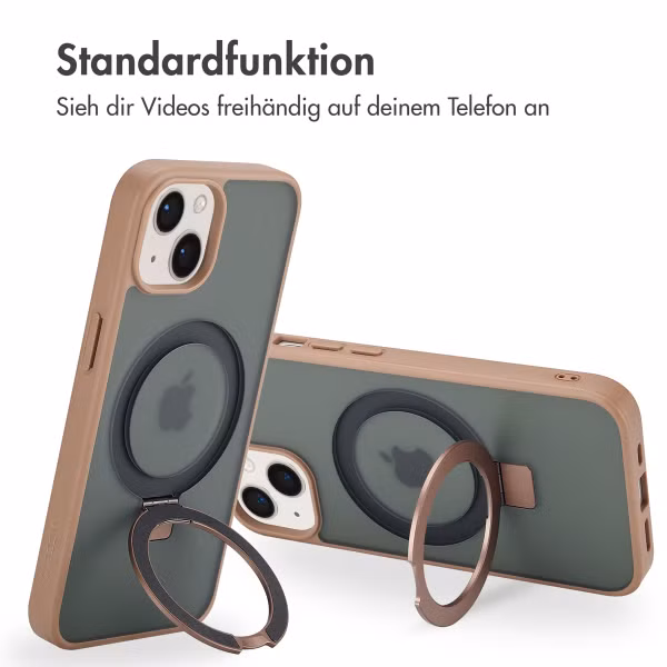 Accezz Ring Stand Backcover mit MagSafe Apple iPhone 13 - Braun